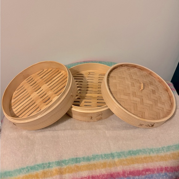 10 inch l 2-tier bamboo steamer basket I comes with bag of liners - Picture 4 of 6